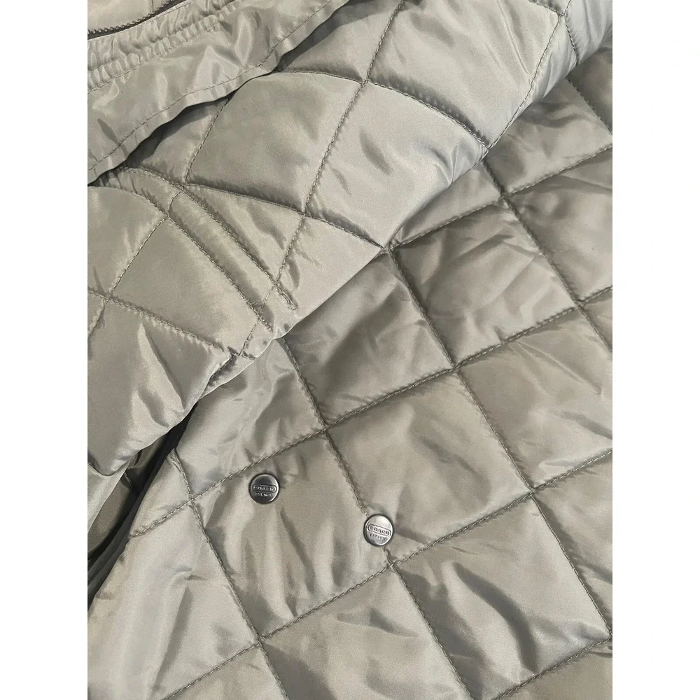 Coach Women's‎ Quilted Military Vest Olive Green Size Medium